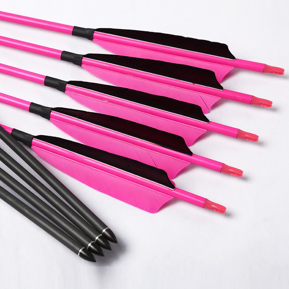 Flèches en carbone pour tir à l&#39;arc, ID6.2mm colonne vertébrale 300-600 30/32 pouces, accessoires pour la chasse à l&#39;arc traditionnel composé de 6 pièces