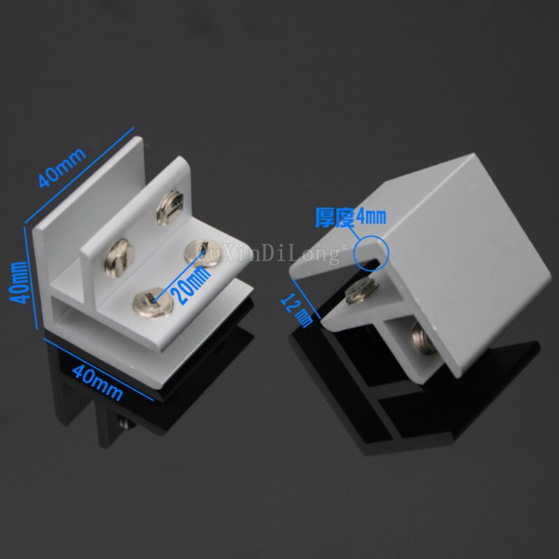 10PCS 90Degrees Corner Glass Clamp Clips Bracket Glass Aluminium Brackets for 10-12mm Glass Glass Holder Stainless Steel Glass