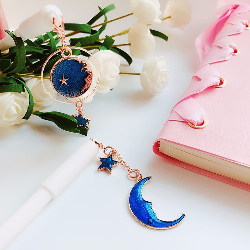 1 Pcs Sterrenhemel Ster Maan Hanger Gel Pen Kawaii Stationair 0.38mm Zwarte Inkt Leuke Pen Papelaria School levert