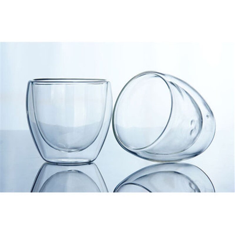 150/250/350/450ml dubbelwandige glazen, heldere hittebestendige mini-theebekers, gezonde drinkbekers, koffiebekers, geïsoleerd glas
