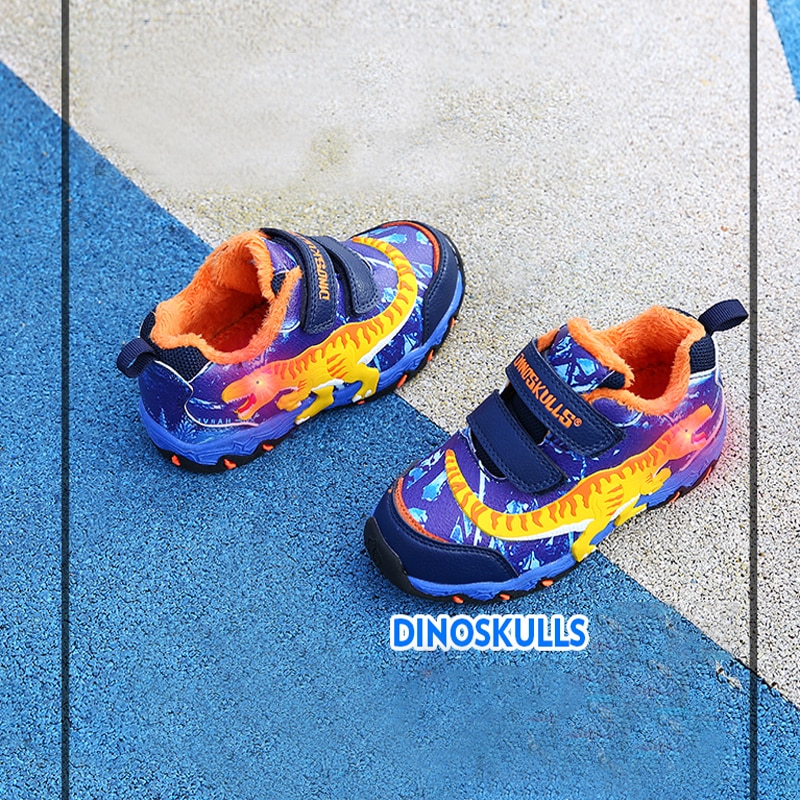 Dinoskulls Jongens Sneakers 3D Dinosaurus Fluwelen Kinderen Winter Schoenen Poorten Running Trainers Kinderen Sneeuw Baby Jongens Tennis Schoenen