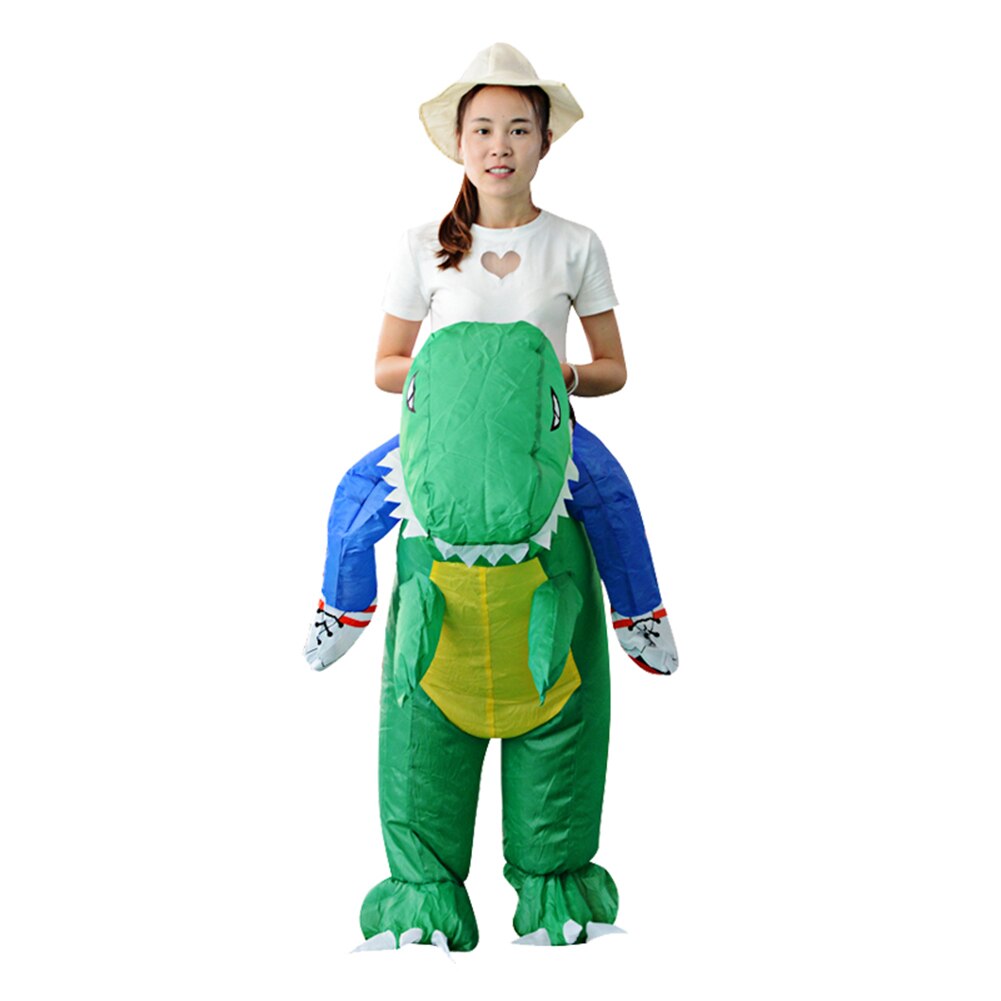 Waterdichte Dinosaurus Opblaasbare Kerstman Kangoeroe Handstand Clown Kostuums Party Pak Volwassenen Cosplay Jurk Rekwisieten Decor: Dinosaur Green