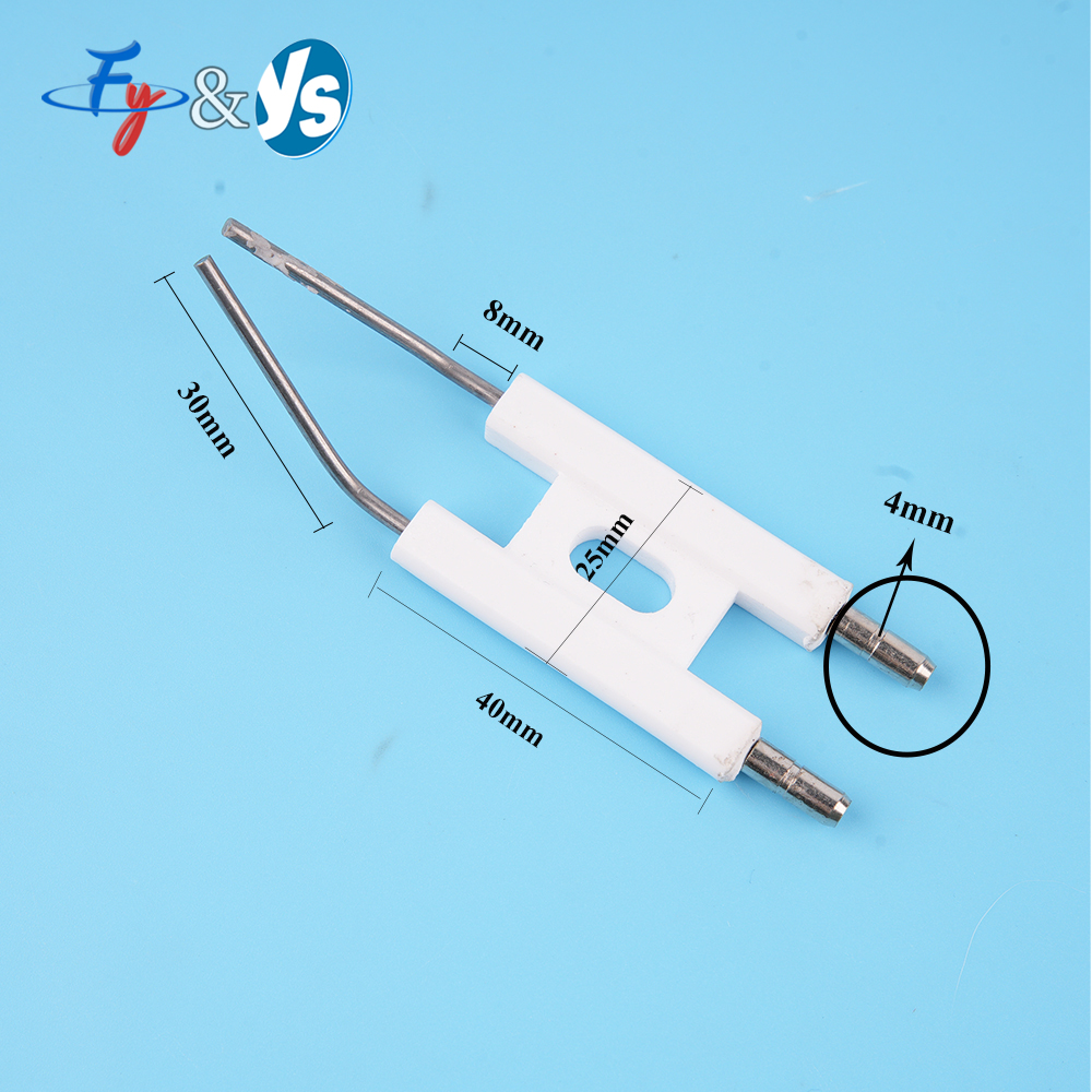 Universal H Type Ignition Electrodes For Oil Burner BT10 Ceramic Electrode Ignition Double Pin Siamese Ignition Pin Three Holes: Red