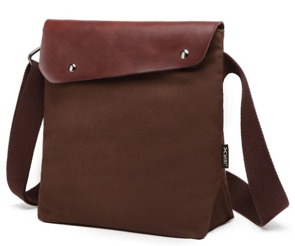 Enkel stil herre stof plus læder dokumentmappe herre all-match skulder arbejdstaske studerende college laptop tasker bolso hombre  d809