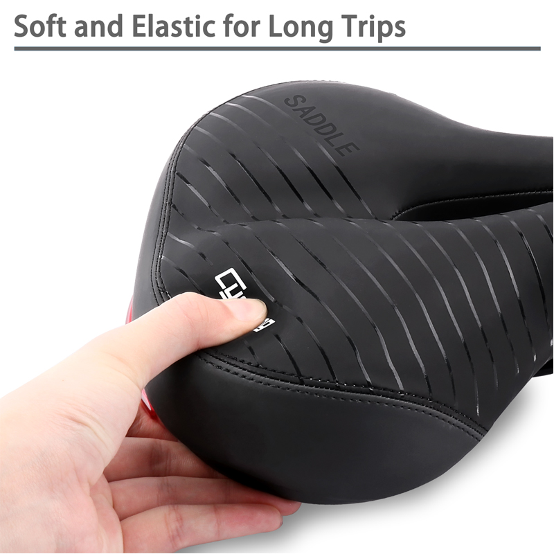 Cycloving Fietszadel fietszadel met Achterlicht Dikker Verbreden Zachte Comfortabele Fietsen MTB Bike seat Zadels accessires