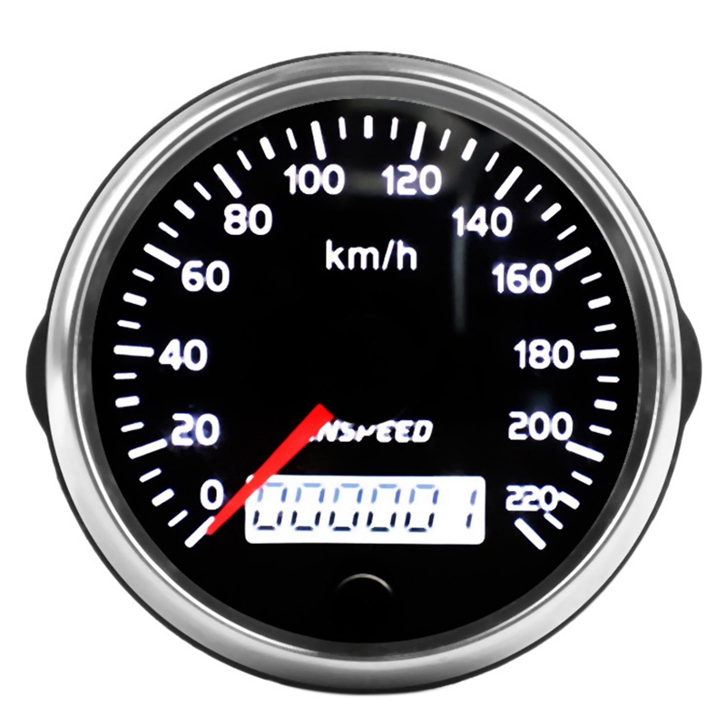 CNSPEED Universal GPS Tacho 12V/24V Kilometerzähler 85mm 220 Km/H für Auto Motorrad LCD Tachometer: Default Title