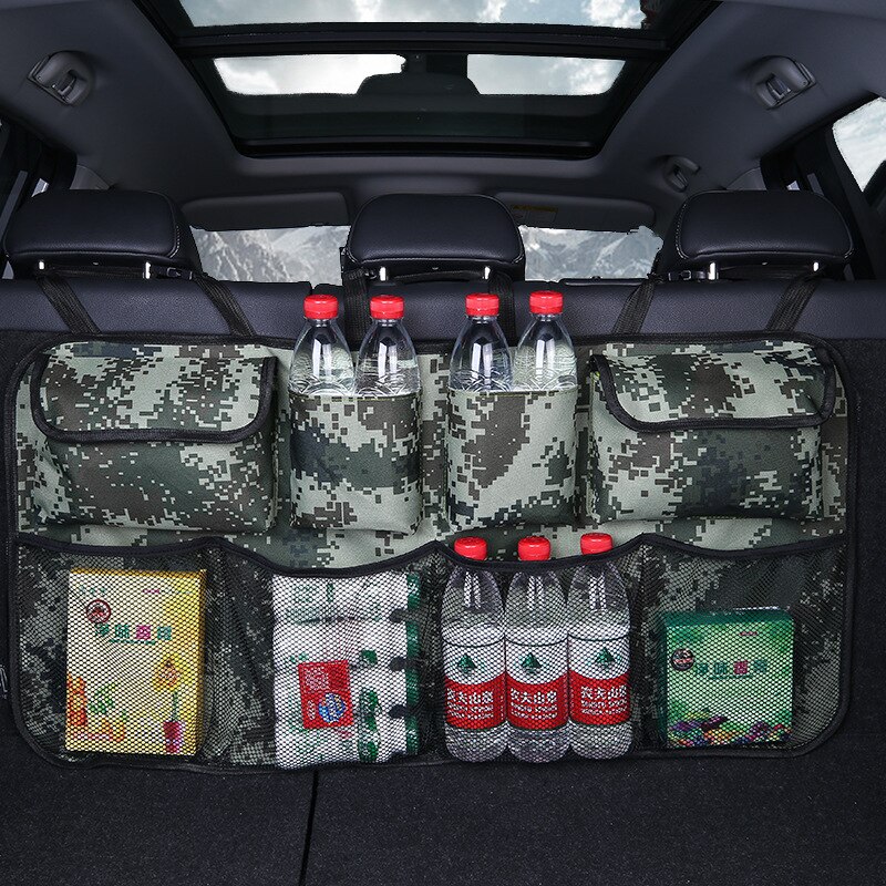 Auto Lagerung Organizer Auto Kofferraum Tasche Universal- Große Kapazität Rücksitz Lagerung Tasche Kofferraum Ladung Gittergewebe Halfter Tasche