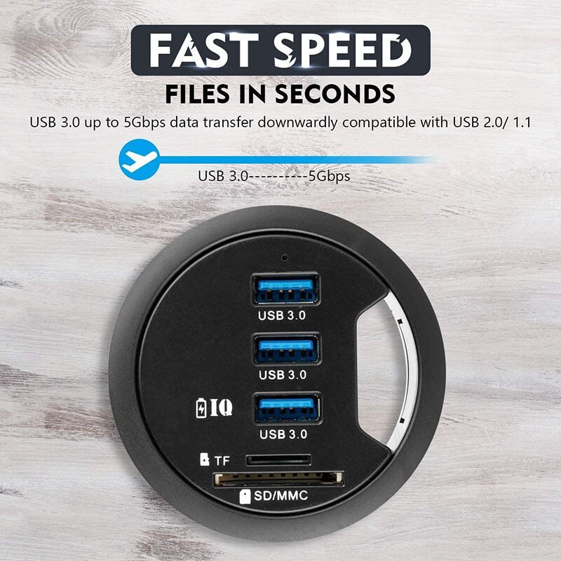 USB 3.0 HUB Adapter Charging Mount Desk 3/4-Port USB 3.0 Hub With External Stereo Sound Adapter Combo SD Card Reader