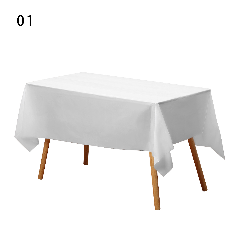 Disposable Plastic Tablecloth Rectangle covers Wipe Clean Party Decoration Wedding Supplies Large Home Decor Convenient: white