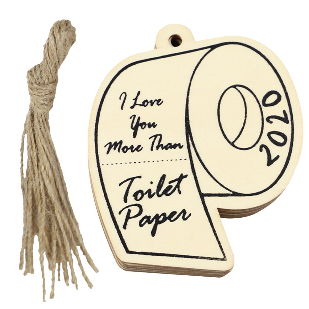 10pcs Commemorative Toilet Paper Ornaments Home Wooden Hanging Adornments