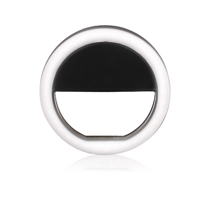Xixi espelho de maquiagem com led, artefato de luz para celular, 36 peças, para fotografia, ferramentas de beleza luz de preenchimento: black