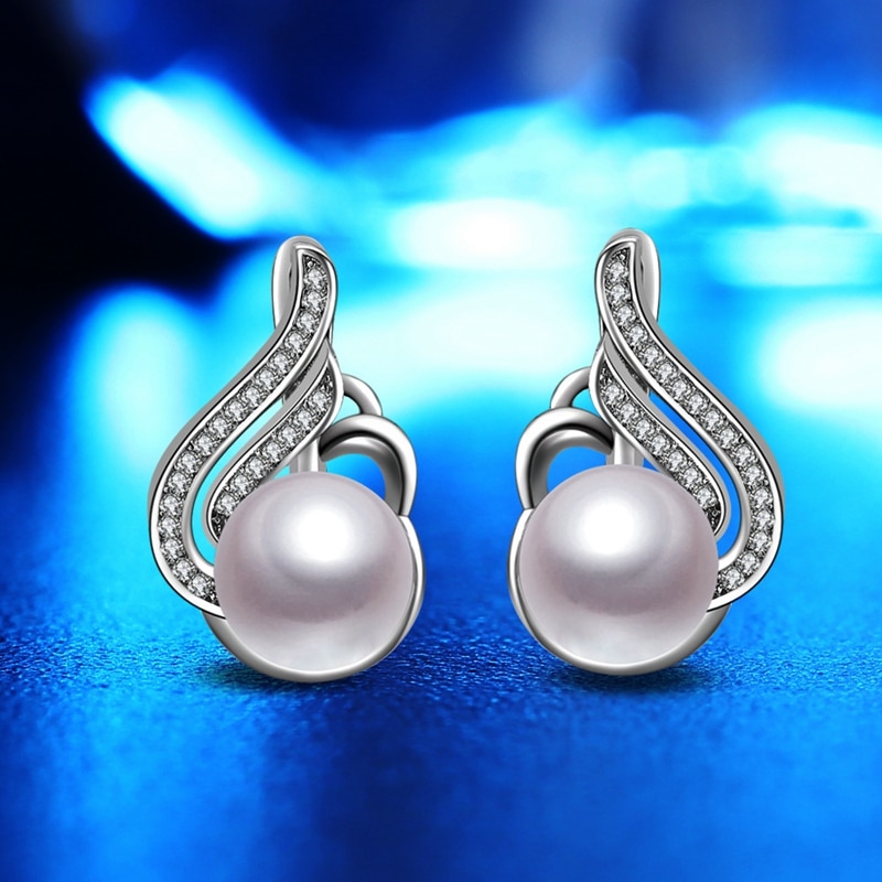 Silver color Jewelry Earrings Simple Imitation Pearl Earrings for Women Jewelry ed54 Boucle d'Oreille Brincos Para