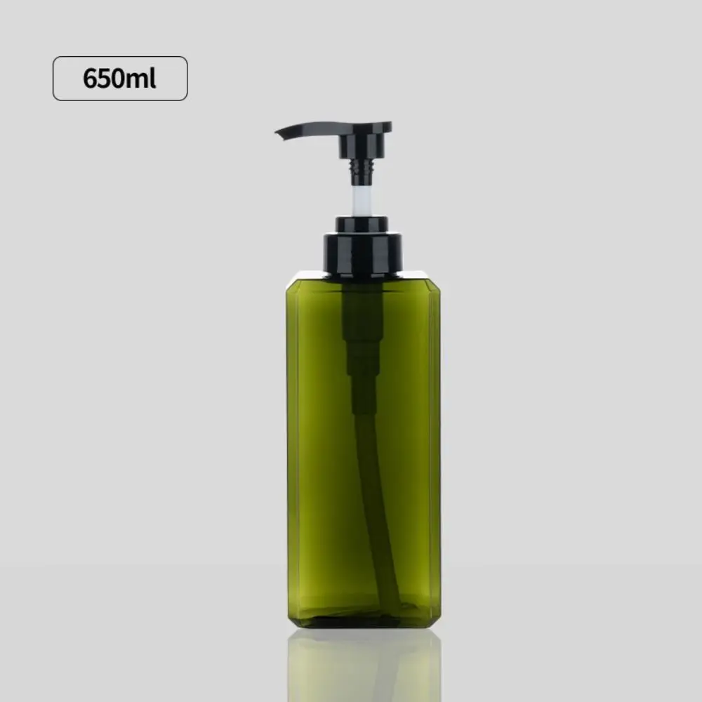 Plastic Liquid Soap Dispenser Square 250/450/650ml Storage Bottles Refillable Outdoor Shampoo Press Empty Bottles: Light Grey