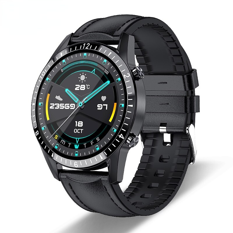 LIGE smartwatch z funkcją telefonu w pełni dotykowy ekran sportowy zegarek do Fitness IP68 wodoodporne połączenie Bluetooth dla androida ios smartwatch Men: Belt black