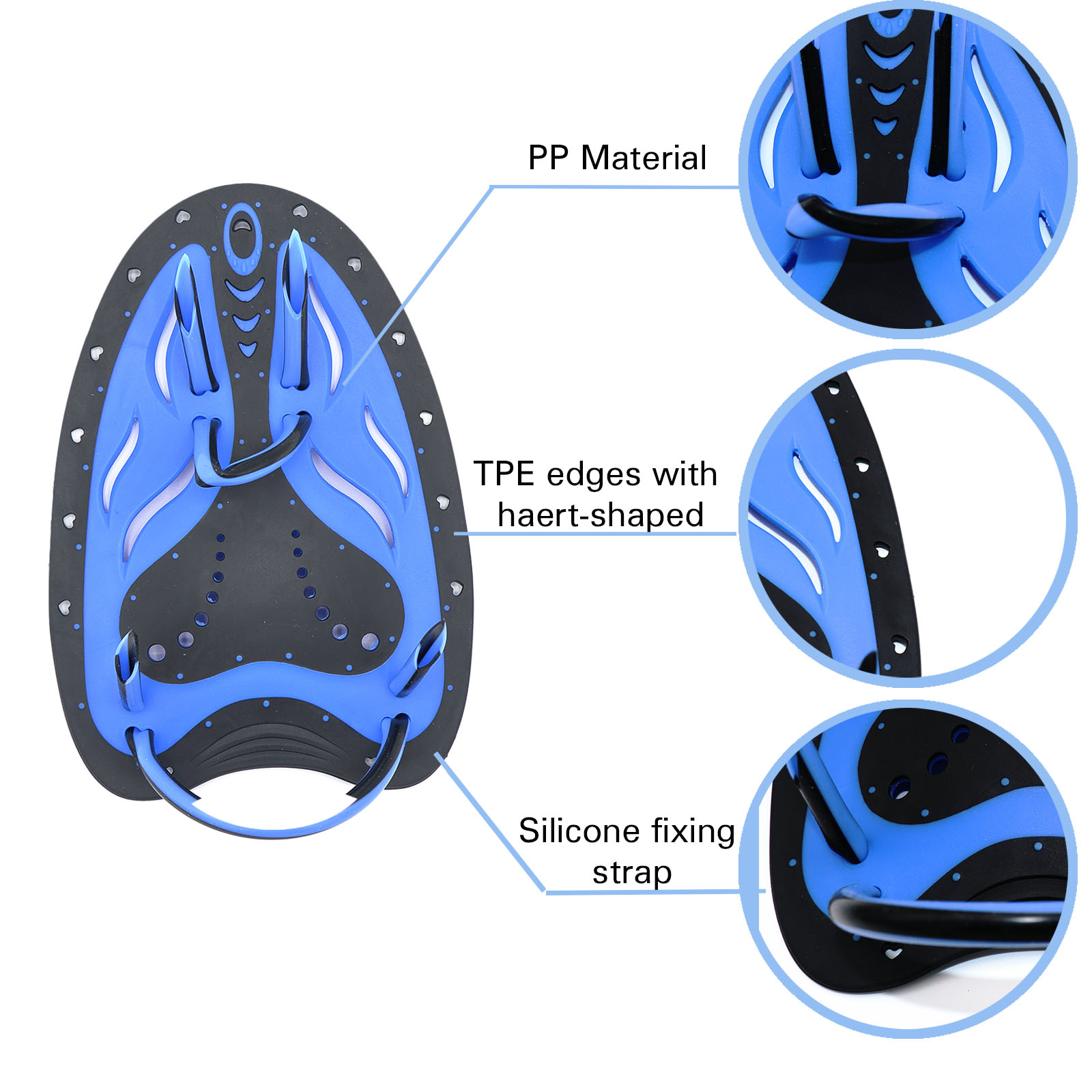 1 paar zwempeddels Power Handpeddels Zwemtrainingshulpmiddelen Verstelbaar voor heren Dames Zwemhandpeddels
