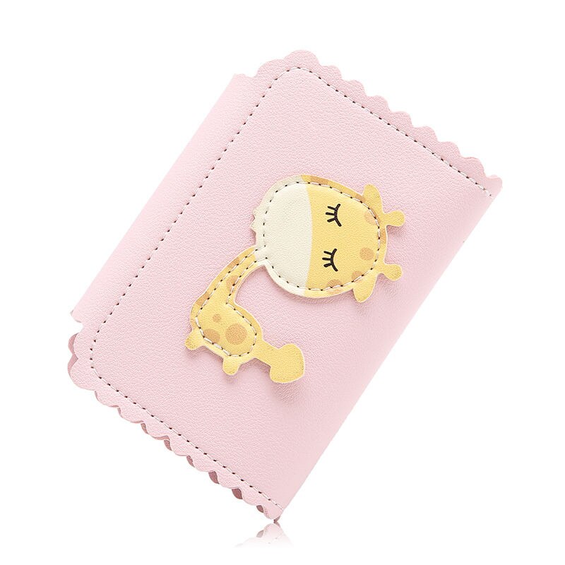 Cartoon Mooie Sleutelhangers Portefeuilles Key Organizer Case Pouch Koreaanse Stijl Huishoudster Opslag Sleutelhangers Portemonnees Chic Tas: pink giraffe