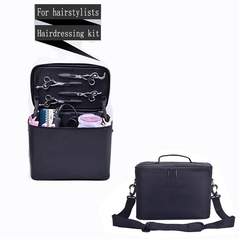 Multi-Pocket Barber Bag 2 Layers Hairdressing Kit Bag Hair Dryer Storage Large Capacity Tools Case Toiletry Bag