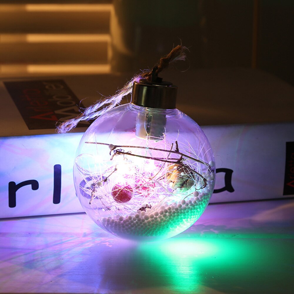 LED Hanging Christmas Decorative Transparent Christmas Tree Pendant Hanging Light Decor Lamp Snowflake Orname