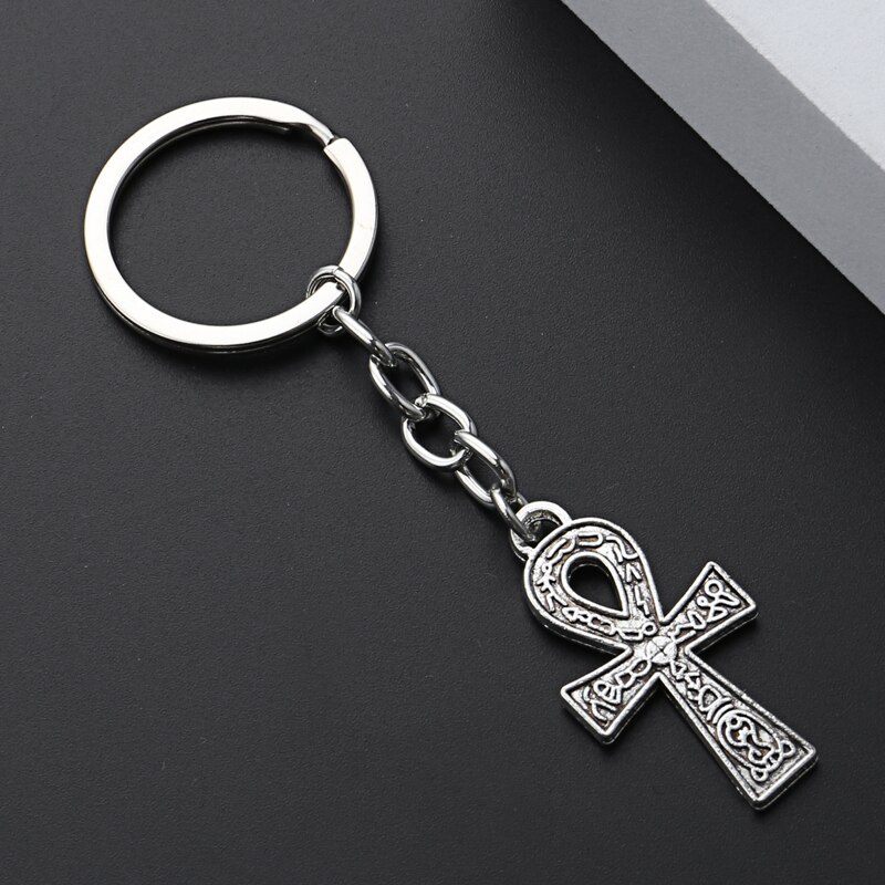 Cross Sleutelhanger Jezus Key Ring Religieuze Overtuigingen Sleutelhangers Voor Vrouwen Mannen Diy Auto Opknoping Punk Eenvoudige Sieraden Handgemaakte: E2018