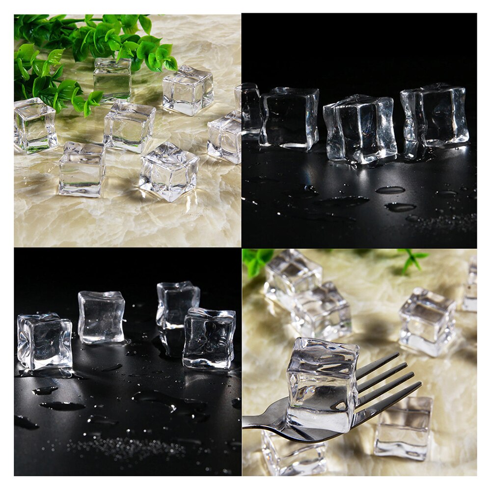5 Pcs/lot 25mm faux glaçons réutilisables Cubes de cristal acrylique artificiel décor de fête Whisky boissons affichage accessoires de photographie