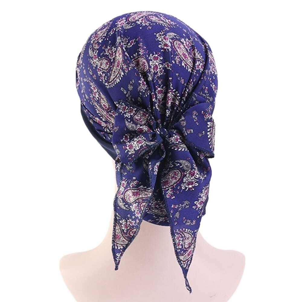 Elastische Verstelbare Hoofddoek Vrouwen Moslim Tulband Hijab Mode Print Pre-Gebonden Hoofddeksels Bandana