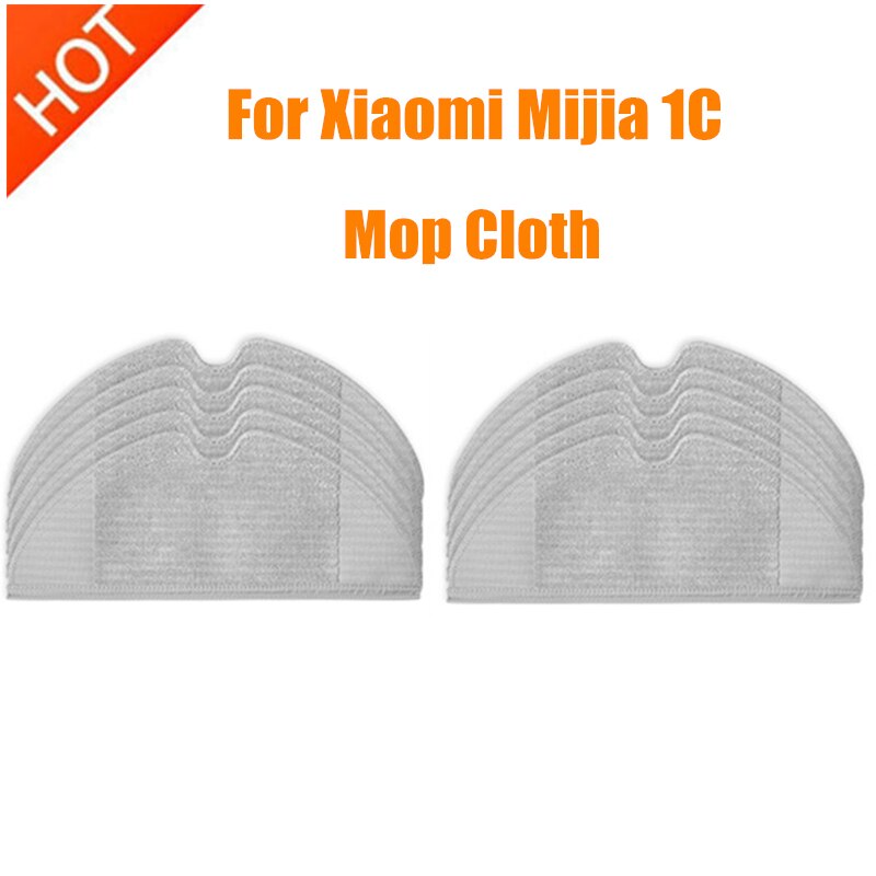 Mopp Tuch für Xiaomi Mijia 1C STYTJ01ZHM Kehr Roboter-staubsauger Teile zubehör Ersatz Wischen Lumpen: 10Stck Mopp