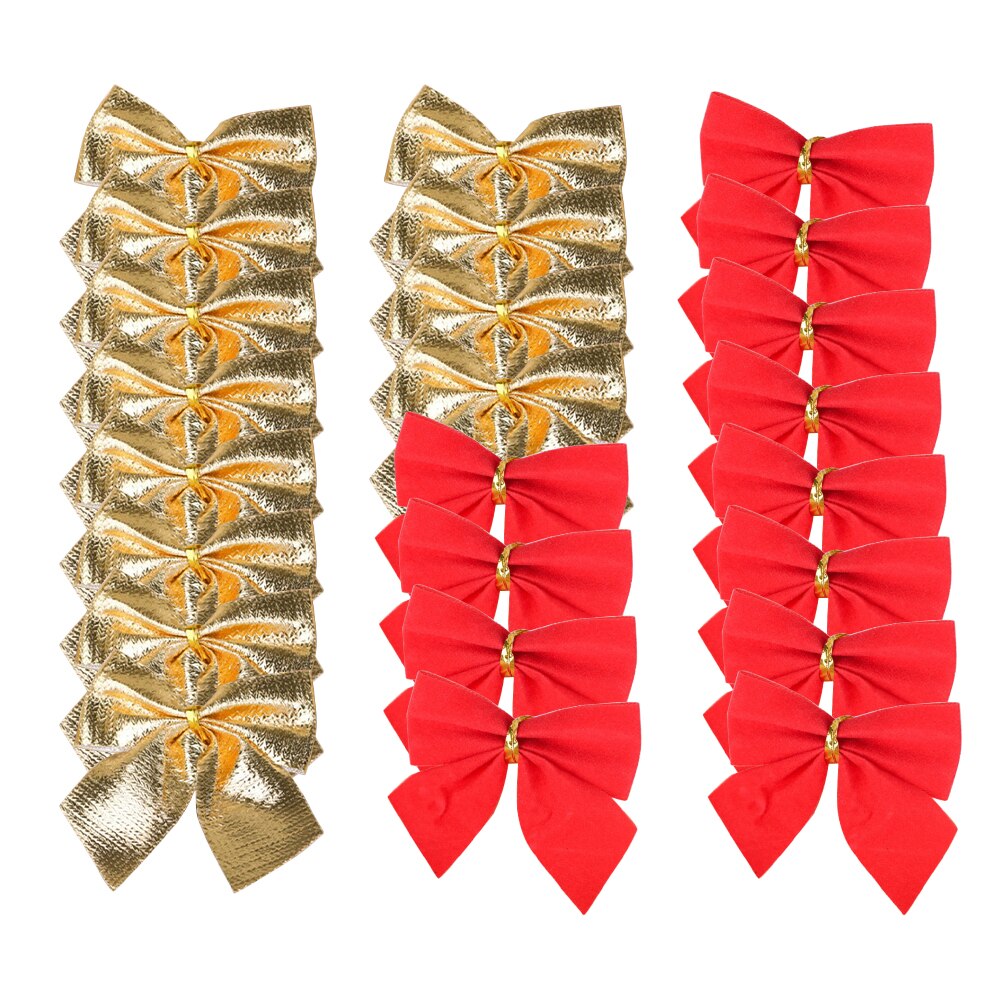 24 stuks festivaldecoratie klein ornament jaar hangende strikken krans feest thuis bar accessoires kerstboom strik
