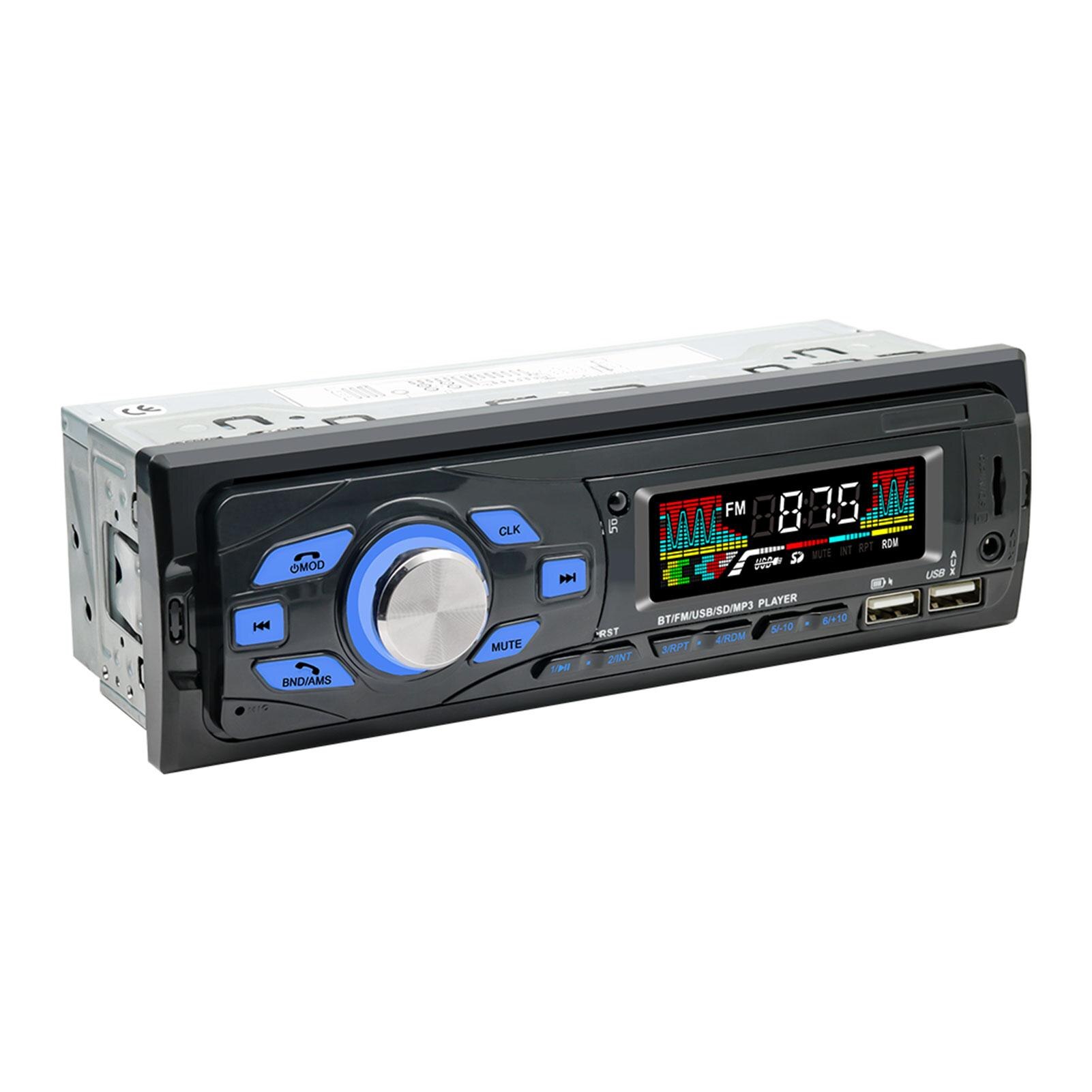 12v 1 in-din-bluetooth-autoradio mit  mp3 -fach-player, freisprecheinrichtung, sprachsteuerung, fm-radio, mobiltelefon-sprachassistent, sd-, usb- und aux-anschluss