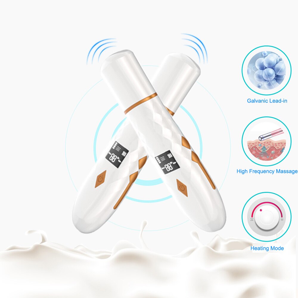 Limpiador ultrasónico para piel, herramienta de limpieza profunda, espátula exfoliante, limpiador de poros faciales, eliminador de espinillas, masaje EMS Estiramiento Facial