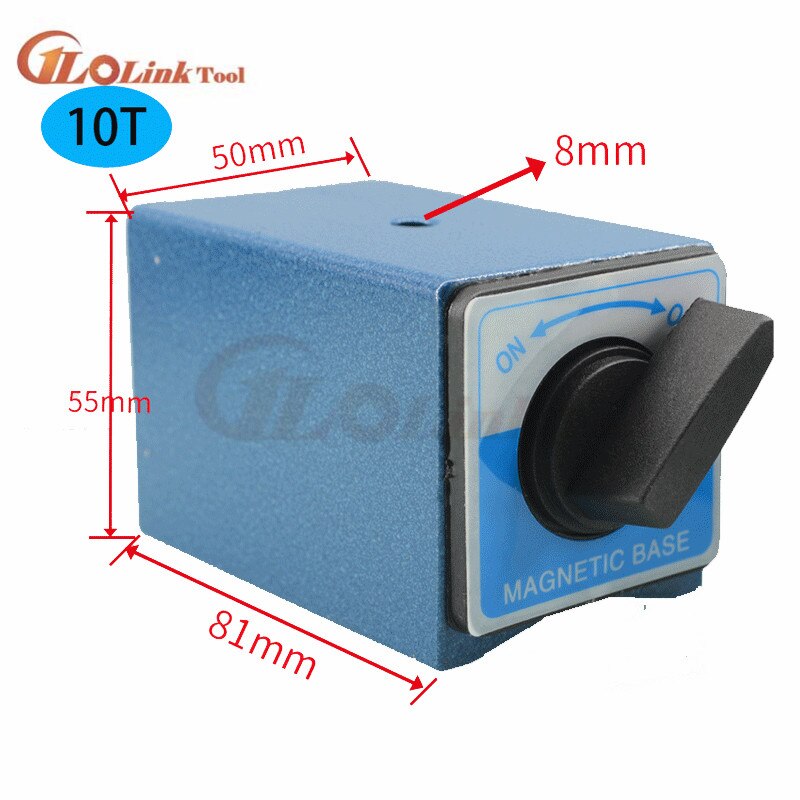 Switch Magnetic Table Base 6T 8T 10T 12T V type Power Magnetic Base Dial Indicator Stand Base Magnet Seat Table Wire Cutting: 10T Plastic Switch