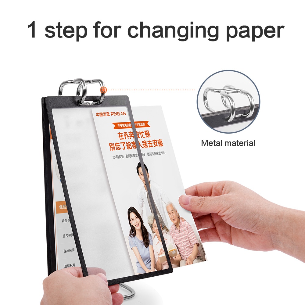sviao Stainless Steel Tabletop Menu Holder PVC Page Sign Holder