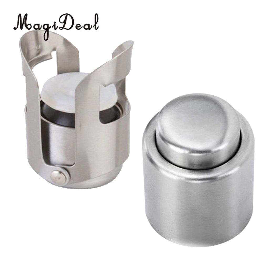 2x handy rustfrit stål vakuum vinflaske prop prop låg pumpe sealer holder øl frisk i dagevis med lufttæt forsegling 4.2/2.5cm