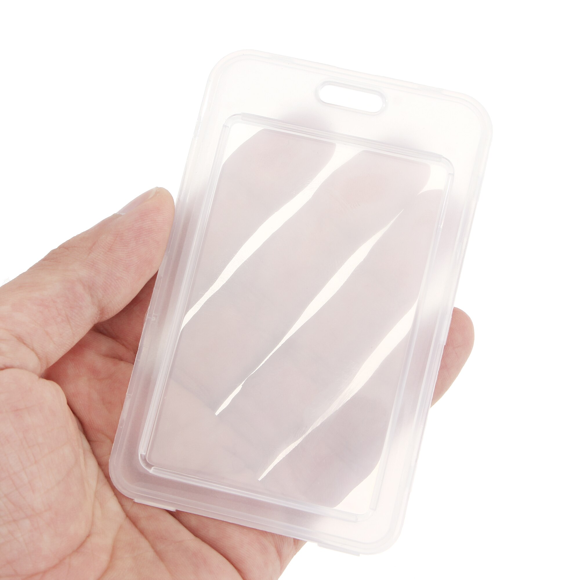 5 Pcs Transparante Pp Kaarthouder Met Gat Bank Bus Id Credit Storage Case Womem Mannen Kid Protector Cover Reizen 11*7Cm