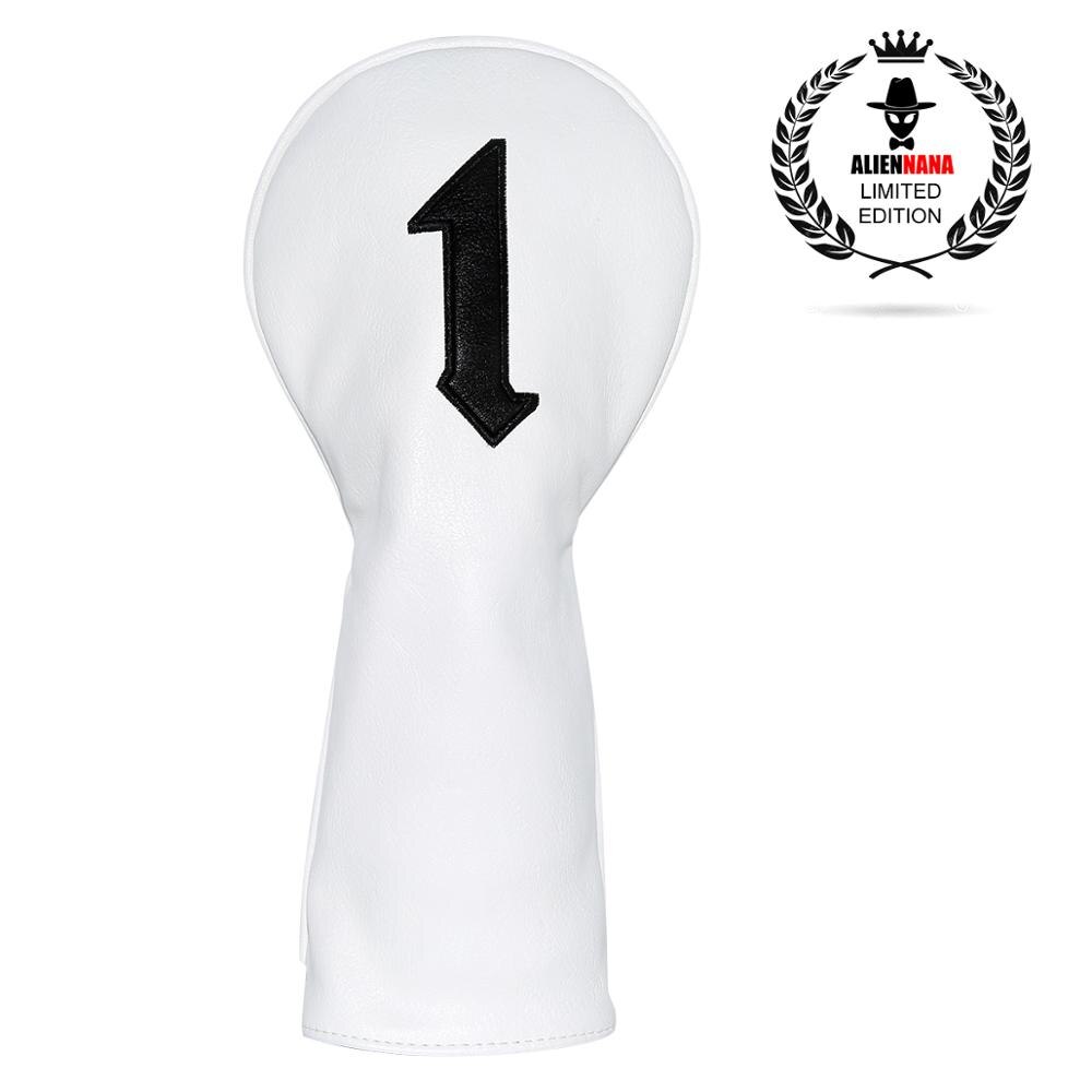 Clube de golfe headcover conjunto aliennana couro feito à mão 1 madeira motorista cabeça capa fairway golfe headcvoer hybird cobre clube de golfe cabeça de madeira cobre gótico para epic m6 gen2 branco cobre frete grátis: For Driver