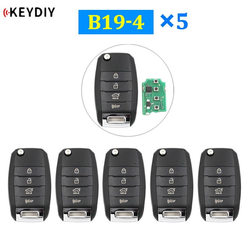 5 Stks/partij B19-4 KD900 KD900 + KD200 URG200 KD-X2 Mini Kd Afstandsbediening 4 Knop K Stijl Smart Autosleutel universal Remote Key