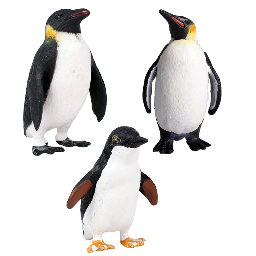 3Pcs Pinguïn Beeldje Decoratie Pinguïn Model Dier Ambachten Schattige Desktop Layout Voor Home Office School