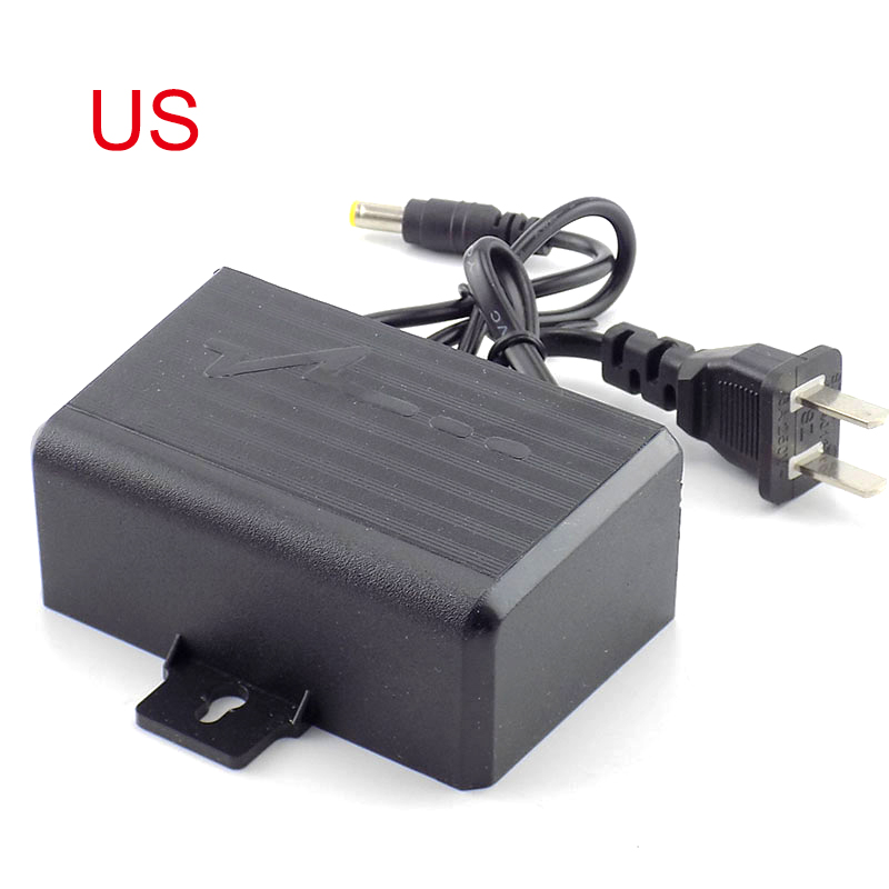 Strømforsyningsadapter for cctv-kamera ac /dc 12v 2a 2000ma utendørs vanntett eu us-pluggadapter lader for cctv-videokamera