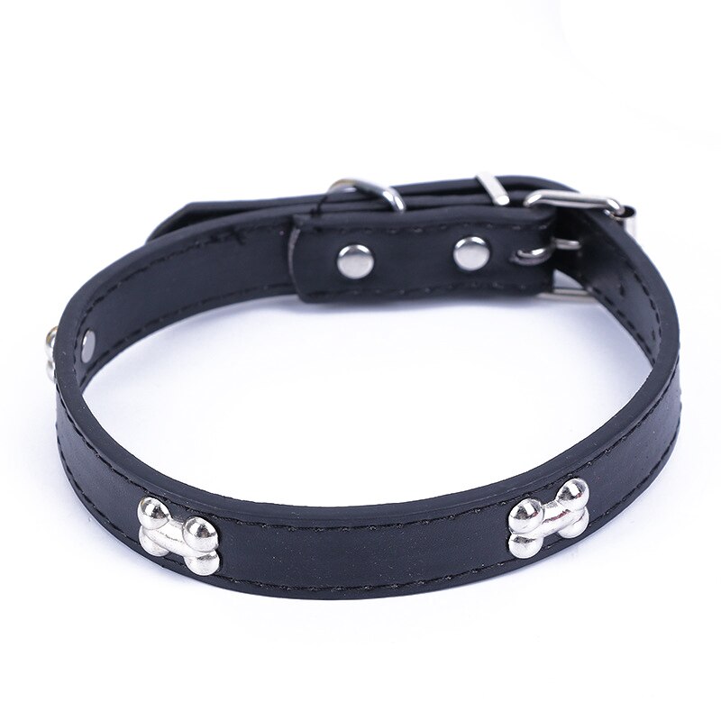 Transer Hond Levert Alligator PU Leer Bot Huisdier Ketting Accessoire Dierenwinkel Halsband Voor Kleine Middelgrote Hond, maat S M L: Zwart / S