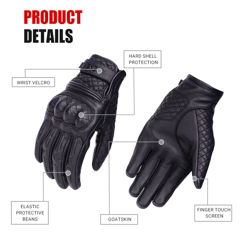 Retro Motorcycle Gloves Touchscreen Motorcyclist Gloves Full Finger Breathable Non-slip Motocross Riding Gloves
