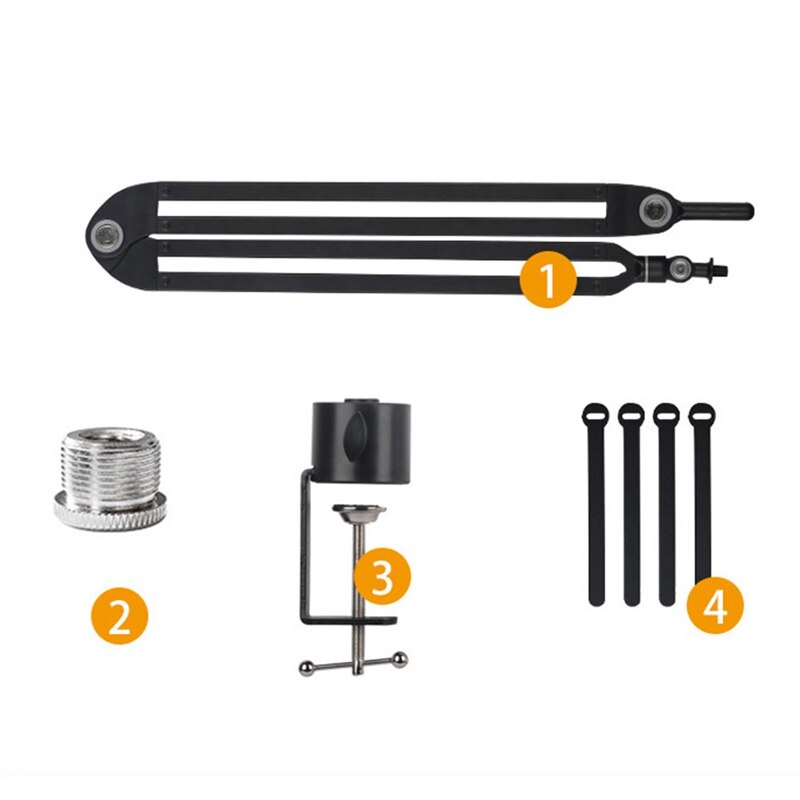 Microphone Stand Heavy Duty Adjustable Suspension Boom Arm Scissor Spring Built-in Mount Stand Holder for Voice Record