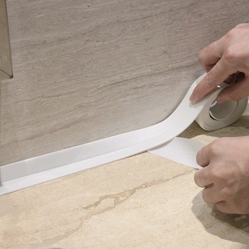 Tira de calafateo de PVC autoadhesiva, tira de sellado de acrílico para ducha, fregadero, baño, Protector de borde de pared para cocina y baño, resistente al agua
