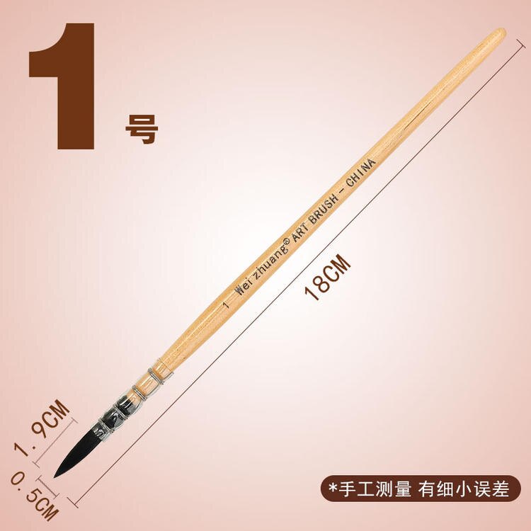 1 pieza de pincel acuarela pincel de madera para pintar a mano, pinceles para pintar la ardilla y el pelo de Nylon agua arte de Color dibujo de Gouache plumas: Yellow 1