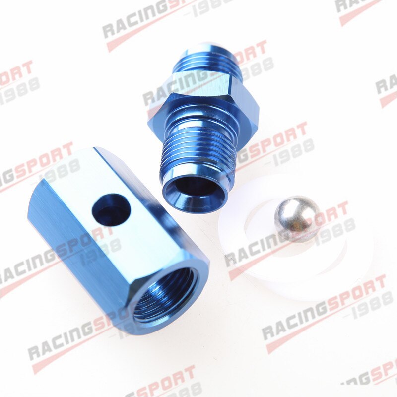 8AN AN8 Aluminum Fuel Cell Tank Roll Over Vent Valve In Mounted Blue