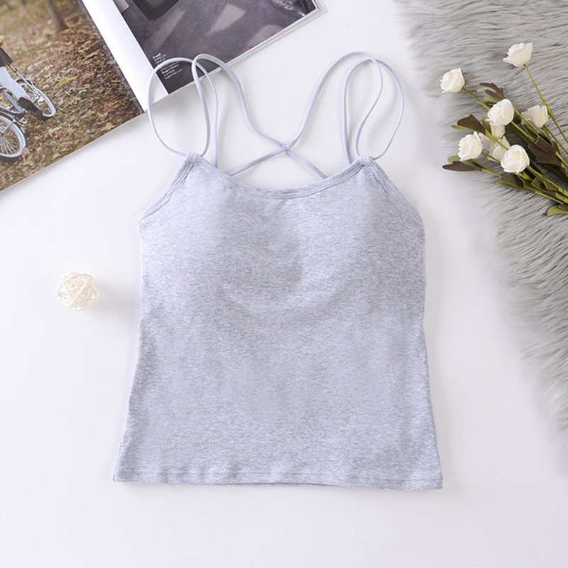 Vrouwen Tank Crop Top Sexy Ondergoed Sleeveless Tee Tank Tops Vrouwelijke Sexy Lingerie Cropped Top Womens Hemdje Femme 2022: GRAY