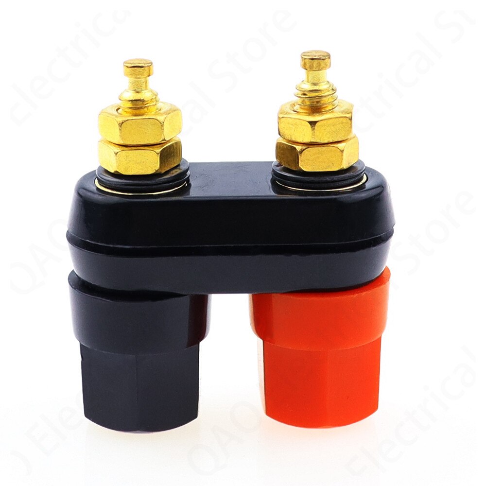 Banaanstekkers Paar Terminals Rood Zwart Connector Versterker Terminal Binding Post Banana Speaker Plug Jack