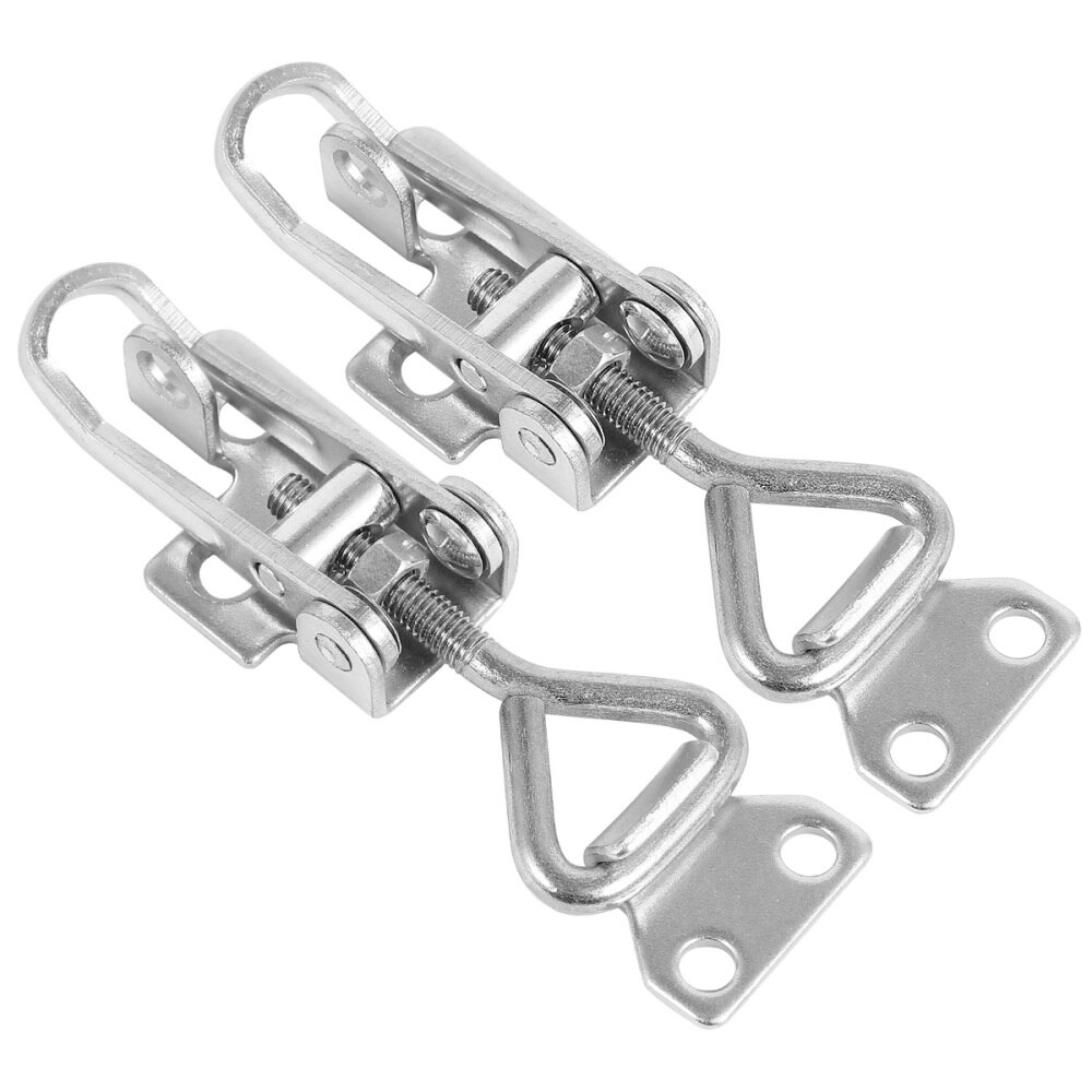 2PCS Adjustable Toggle Catch Galvanized Latch Lock Durable Clamp Hasp home storage hooks