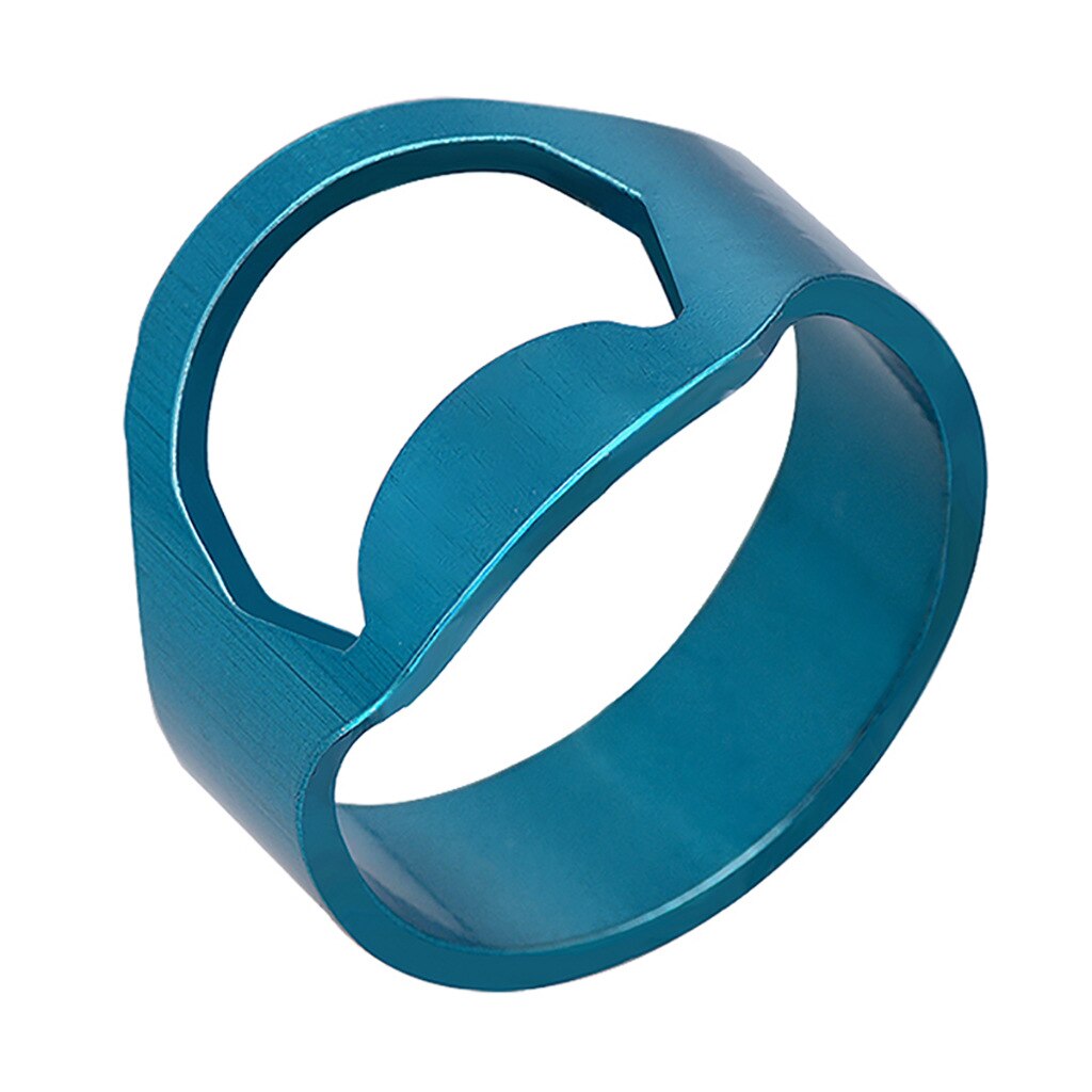 JUCHAO Mini anello portatile apribottiglie per birra in acciaio inossidabile a forma di anello bottiglia tappo per birra rimozione apertura utensili da cucina: Royal Blu