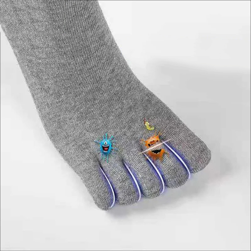 Calcetines de algodón con dedos separados para hombre, calcetín Unisex de talla grande 5, para otoño e invierno, 10 pares, 20 unidades