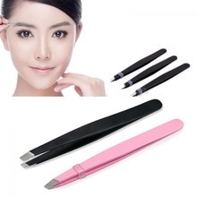 1Pc Professionele Rvs Lady Slant Tip Wenkbrauw Pincet Ontharing Beauty Makeup Tools Accessoires