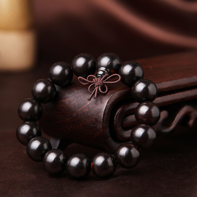 Indonesia ebony Beads Bracelet hand polished ebony 2 Mens boutique Bracelet beads purple Tan